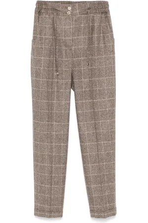Kiton Pantalones con cuadros estampados
