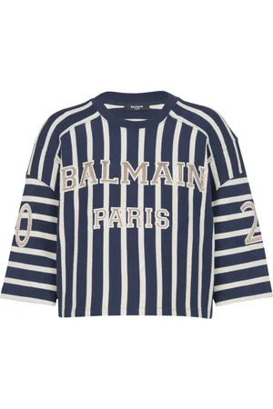 Balmain Playera estilo béisbol con motivo de rayas
