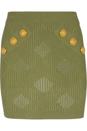 Balmain Falda corta con cuadros estampados