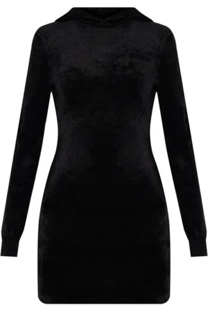 Alexander Wang Vestido corto estilo hoodie con logo en relieve