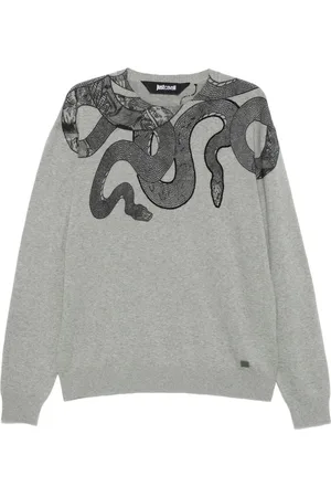 Roberto Cavalli Suéter con estampado de piel de serpiente