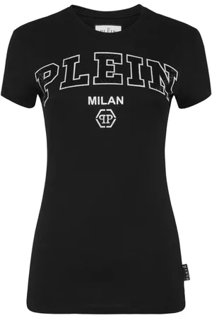 Philipp Plein Playera con logo y detalles de strass