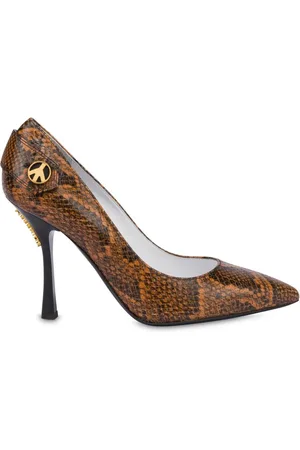 Moschino Zapatillas con placa del logo y tacón de 100mm
