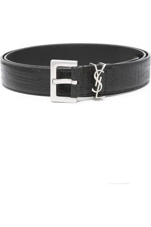 Saint Laurent Cinturón con efecto de piel de cocodrilo en relieve