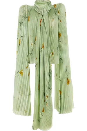 Balenciaga Blusa plisada con estampado floral