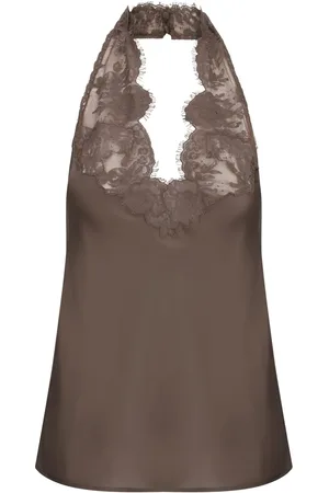 Saint Laurent Top con detalles de encaje