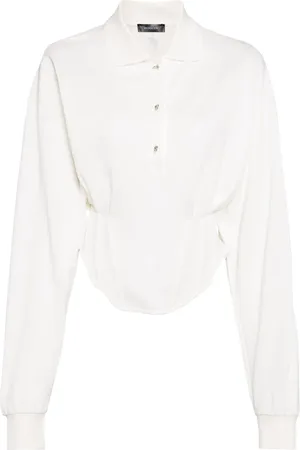 MUGLER Playera tipo polo estilo corset