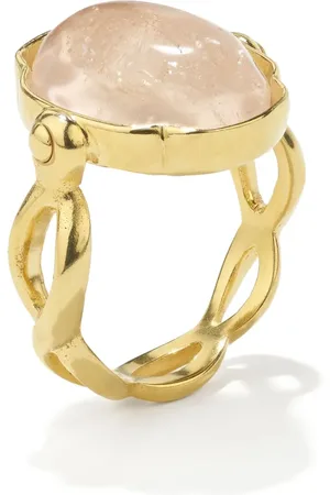 Goossens Anillo Cabochons bañado en oro de 24kt con cristal