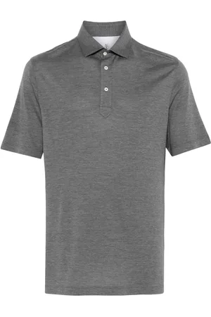 Brunello Cucinelli Playera tipo polo con efecto melange