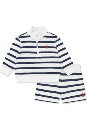 Ralph Lauren Conjunto de shorts con rayas y logo bordado