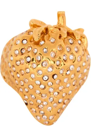 Balmain Anillo con strass y fresa