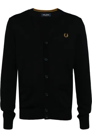 Fred Perry Cárdigan con logo bordado y cuello en V
