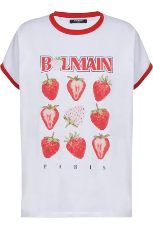 Balmain Playera con fresas estampadas
