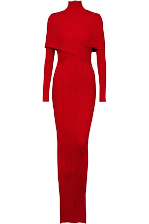 Balmain Vestido tejido con diseño plisado