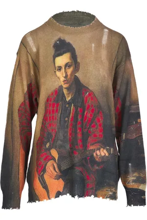 R13 Suéter con estampado gráfico