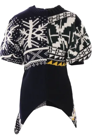 SACAI Suéter con diseño patchwork