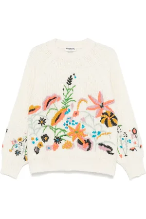 Essentiel Antwerp Suéter tejido de canalé con bordado floral