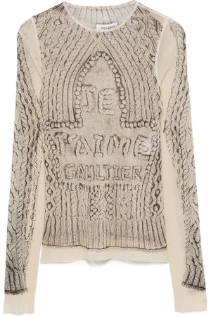 Jean Paul Gaultier Top de malla con estampado trompe l