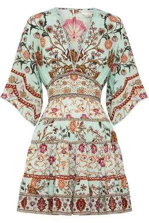 Camilla Vestido mini estampado a capas