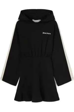 Palm Angels Vestido estilo hoodie con logo estampado