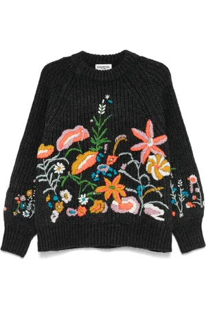 Essentiel Antwerp Suéter tejido de canalé con bordado floral