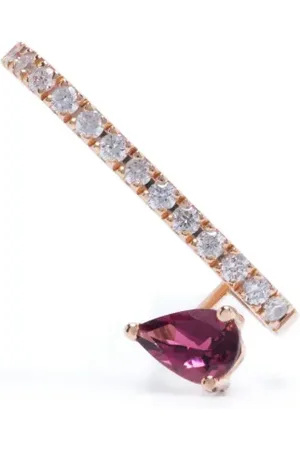 GOLD Arete I Am Red Satellite en oro rosa de 18kt con diamantes y rubelita