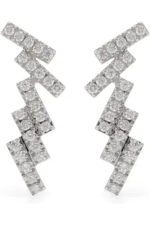 GOLD Aretes Skyline en oro blanco de 18kt con diamantes