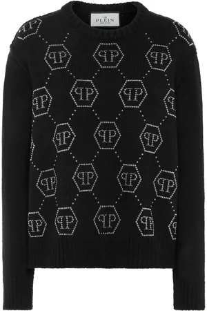 Philipp Plein Suéter con logo de cristal