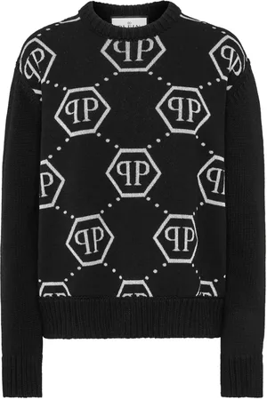 Philipp Plein Suéter tejido con logo en intarsia