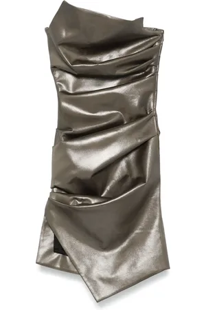 MUGLER Vestido estilo bustier con diseño fruncido