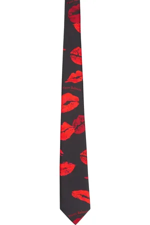Balmain Corbata de seda con estampado Kiss