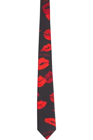 Balmain Corbata de seda con estampado Kiss