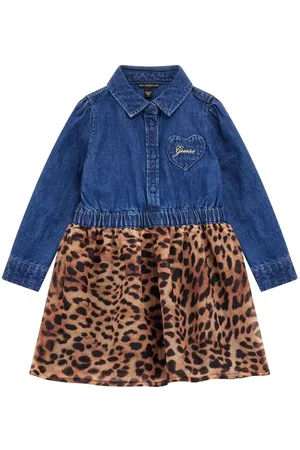 Guess Vestido tejido de canalé con pliegues en la falda