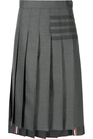 Thom Browne Falda plisada con motivo 4-Bar