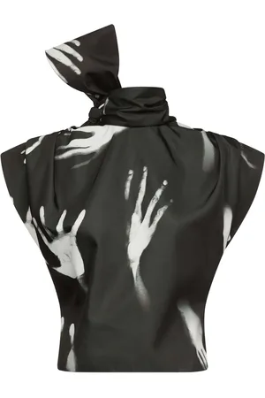 AREA Top sin mangas con estampado de mano