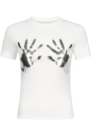 AREA Playera con estampado de mano
