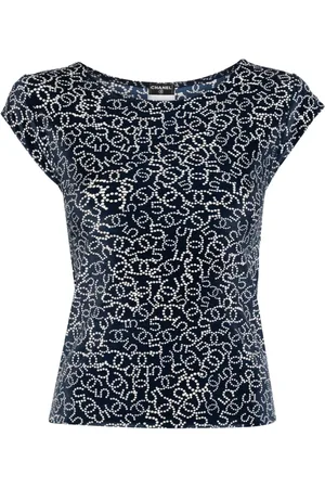 CHANEL Playera con estampado CC 2006