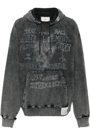 Maison Mihara Yasuhiro Hoodie con efecto blanqueado
