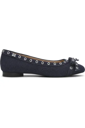 Ganni Flats de mezclilla con detalle de ojales
