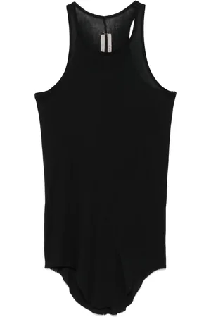 Rick Owens Camiseta de tejido fino de canalé