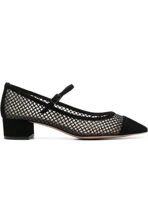 Aquazzura Zapatillas de malla con tacón de 35mm