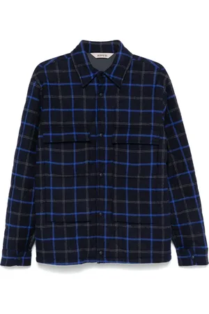 Aspesi Camisa con motivo de cuadros tattersall