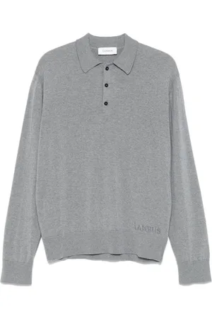 LANEUS Playera tipo polo tejida