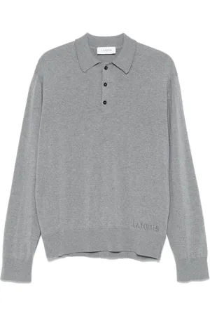 LANEUS Playera tipo polo tejida