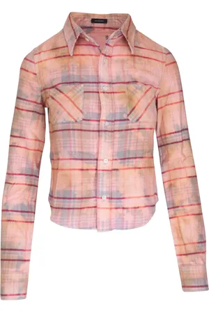 R13 Camisa con estampado de cuadros
