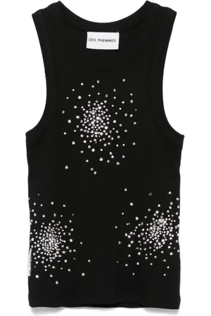 Des Phemmes Camiseta con detalles de cristal