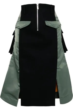 SACAI Falda midi con diseño de parche