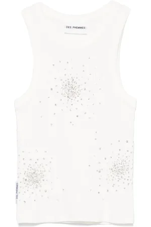 Des Phemmes Camiseta con detalles de cristal