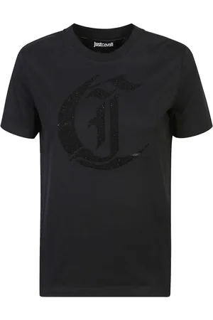 Roberto Cavalli Playera con logo y detalles de cristal