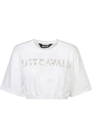 Roberto Cavalli Playera corta con logo bordado